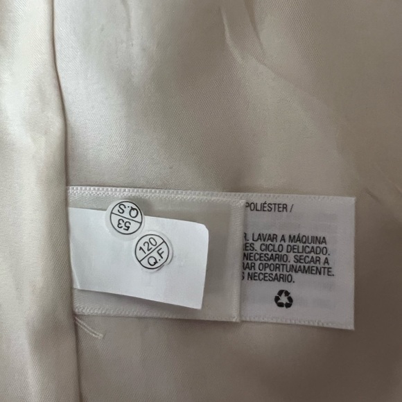 Womens Cream With Gold Accents Moto Jacket-Blazer Size M - Picture 7 of 8